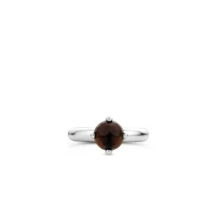 Ti Sento Bague 12179TB - argent pierre synth. Marron translucide serti griffes Femme | Femme Bague