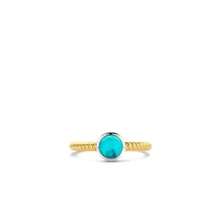 Ti Sento Bague - 12332TQ Argent Doré Et Pierre Synthétique Turquoise | Femme Bague