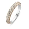 Ti Sento Bague 12105ZR - Bague Argent Anneau Pavé Doré Rose Femme | Femme Bague