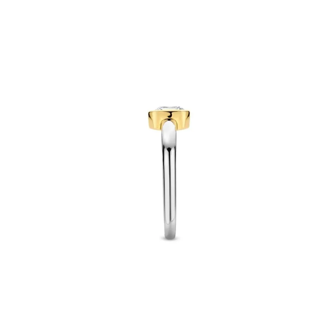 Ti Sento Bague - 12328ZY Argent Doré Et Oxyde De Zirconium Carré | Femme Bague