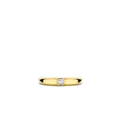 Ti Sento Bague - 12329ZY Argent Doré Et Oxyde De Zirconium Carré PM | Femme Bague