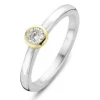Ti Sento Bague 1868ZY - Bague Argent Serti Rond Doré Femme | Femme Bague