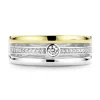 Ti Sento Bague 12094ZY - Bague Argent Doré 3 Rangs Zirconium Femme | Femme Bague