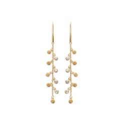 Maison de la Bijouterie Boucle d'oreilles Pendantes femme plaqué or blanc serti clos - Y54Y6Z0 | Femme Boucles D'Oreilles