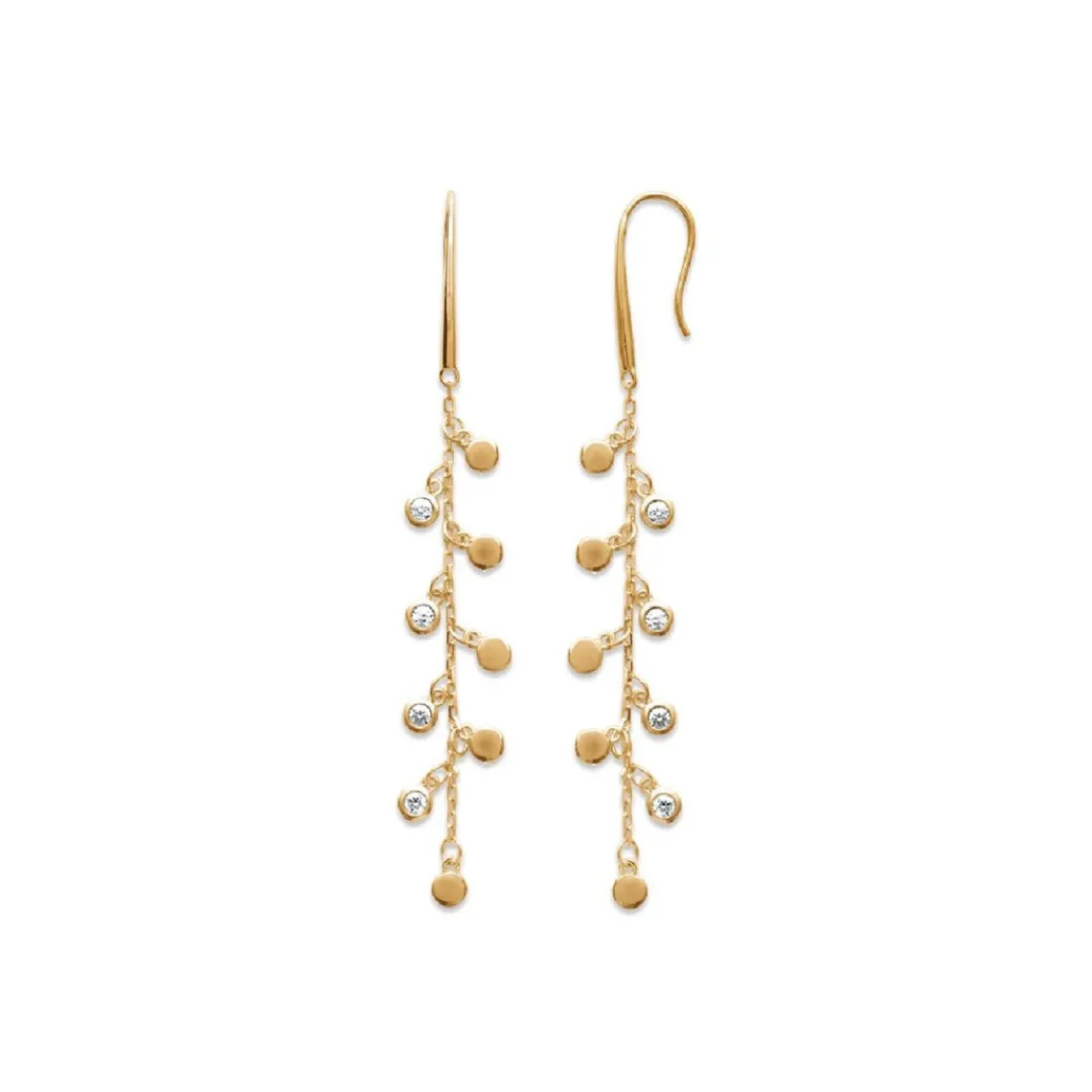Maison de la Bijouterie Boucle d'oreilles Pendantes femme plaqué or blanc serti clos - Y54Y6Z0 | Femme Boucles D'Oreilles