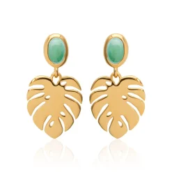 Maison de la Bijouterie Boucle d'oreilles Pendantes femme plaqué or serti clos - Y555550 | Femme Boucles D'Oreilles