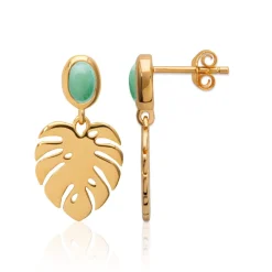 Maison de la Bijouterie Boucle d'oreilles Pendantes femme plaqué or serti clos - Y555550 | Femme Boucles D'Oreilles