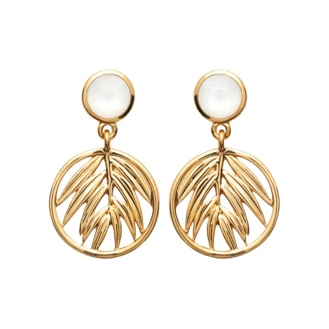 Maison de la Bijouterie Boucle d'oreilles Pendantes femme plaqué or nacre - Y56W604 | Femme Boucles D'Oreilles