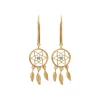 Maison de la Bijouterie Boucle d'oreilles Pendantes femme plaqué or turquoise serti clos - Y530530 | Femme Boucles D'Oreilles