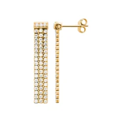 Maison de la Bijouterie Boucle d'oreilles Pendantes femme plaqué or blanc serti griffe - Y5565Z0 | Femme Boucles D'Oreilles