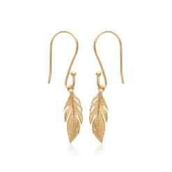 Maison de la Bijouterie Boucle d'oreilles Pendantes femme plaqué or feuillage - Y5Y6U00 | Femme Boucles D'Oreilles