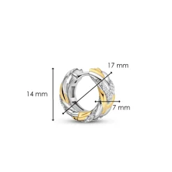 Ti Sento Boucle d'oreille 7884ZY-H - Argent, plaqué or | Femme Boucles D'Oreilles