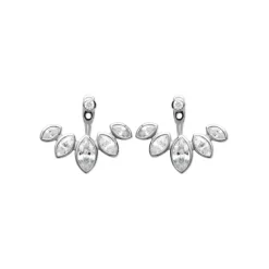 Maison de la Bijouterie Boucles d'oreille femme argent rhodié blanc serti clos - Z53WZZ0 | Femme Boucles D'Oreilles