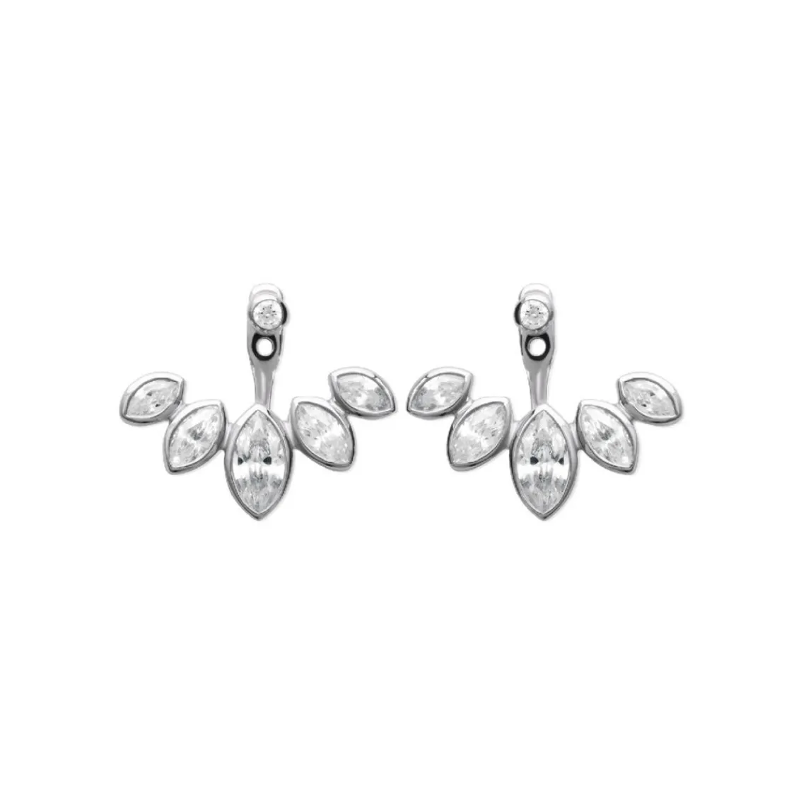 Maison de la Bijouterie Boucles d'oreille femme argent rhodié blanc serti clos - Z53WZZ0 | Femme Boucles D'Oreilles