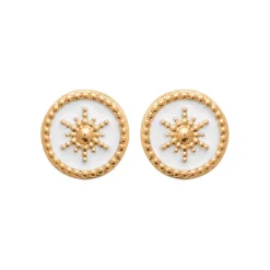 Maison de la Bijouterie Boucles d'oreille femme plaqué or laque blanc - Y563UZ0 | Femme Boucles D'Oreilles