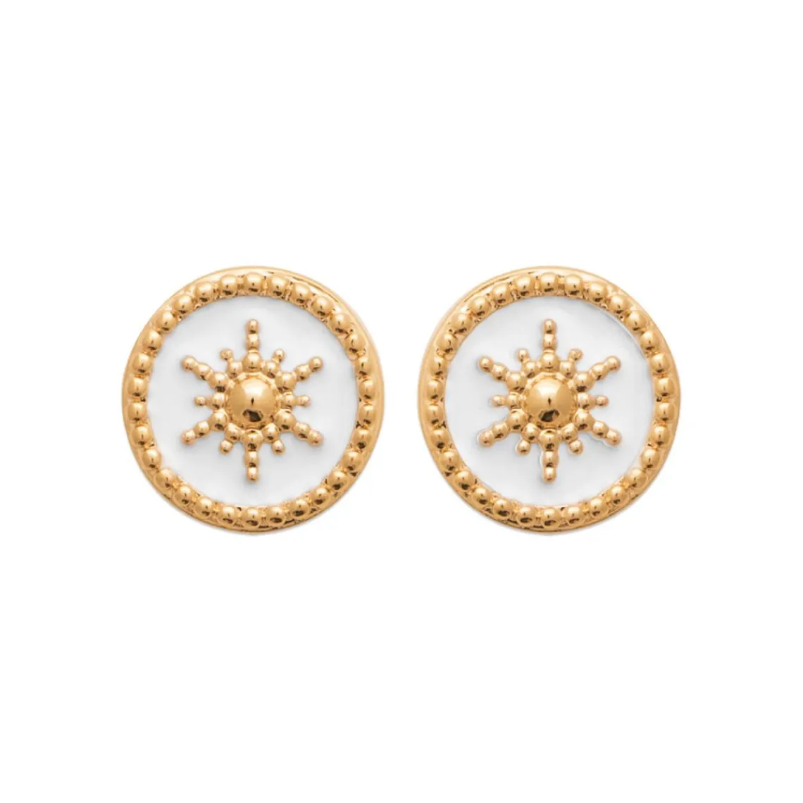Maison de la Bijouterie Boucles d'oreille femme plaqué or laque blanc - Y563UZ0 | Femme Boucles D'Oreilles