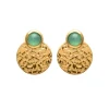 Maison de la Bijouterie Boucles d'oreille femme plaqué or serti clos - Y556Z50 | Femme Boucles D'Oreilles