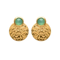 Maison de la Bijouterie Boucles d'oreille femme plaqué or serti clos - Y556Z50 | Femme Boucles D'Oreilles
