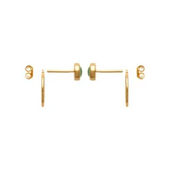 Maison de la Bijouterie Boucles d'oreille femme plaqué or serti clos - Y556Z50 | Femme Boucles D'Oreilles