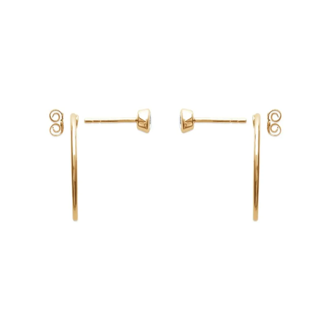 Maison de la Bijouterie Boucles d'oreille femme plaqué or blanc serti clos - Y5463Z0 | Femme Boucles D'Oreilles