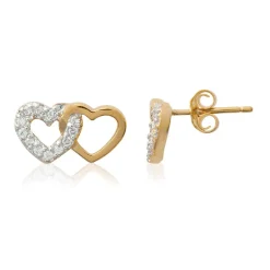 Maison de la Bijouterie Boucles d'oreille femme plaqué or blanc serti griffe cœur - Y36Y5ZZ | Femme Boucles D'Oreilles