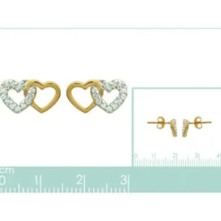 Maison de la Bijouterie Boucles d'oreille femme plaqué or blanc serti griffe cœur - Y36Y5ZZ | Femme Boucles D'Oreilles
