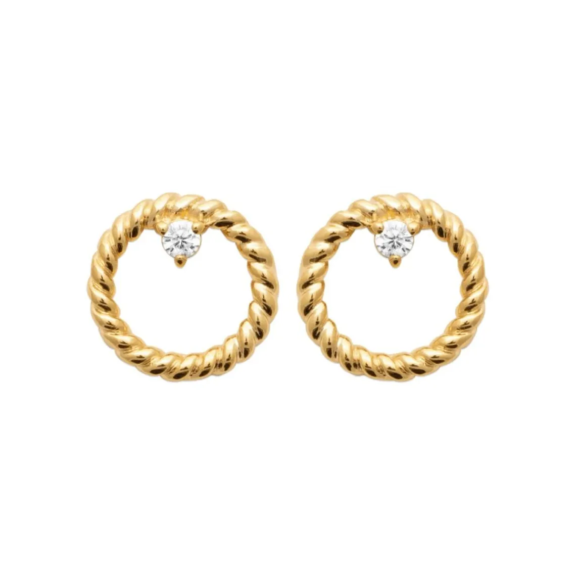 Maison de la Bijouterie Boucles d'oreille femme plaqué or blanc serti griffe - Y5WVWZ0 | Femme Boucles D'Oreilles
