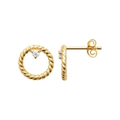 Maison de la Bijouterie Boucles d'oreille femme plaqué or blanc serti griffe - Y5WVWZ0 | Femme Boucles D'Oreilles