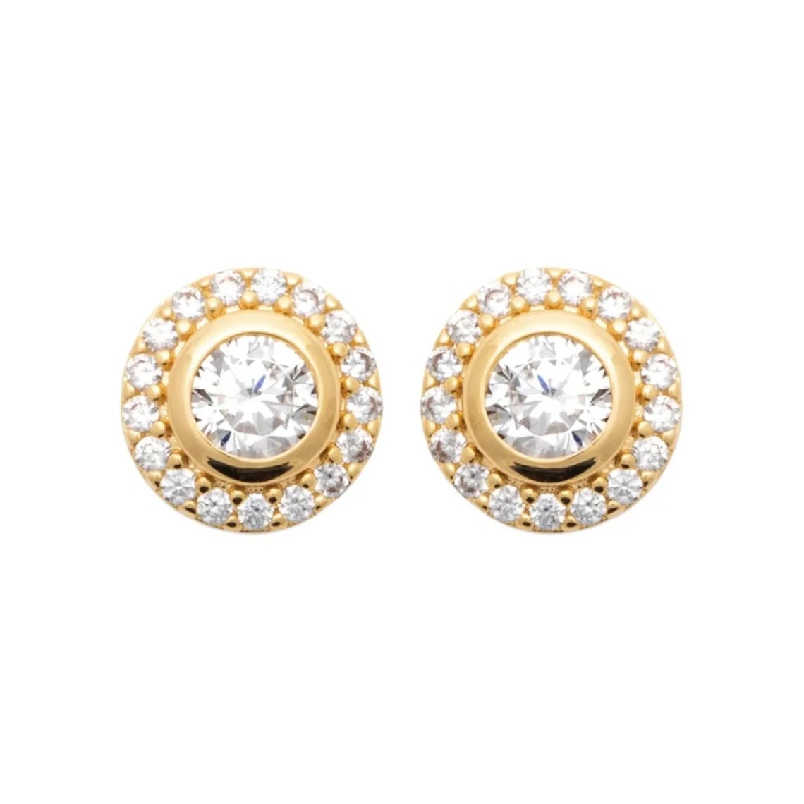 Maison de la Bijouterie Boucles d'oreille femme plaqué or blanc serti griffe rond serti - Y5W43Z0 | Femme Boucles D'Oreilles