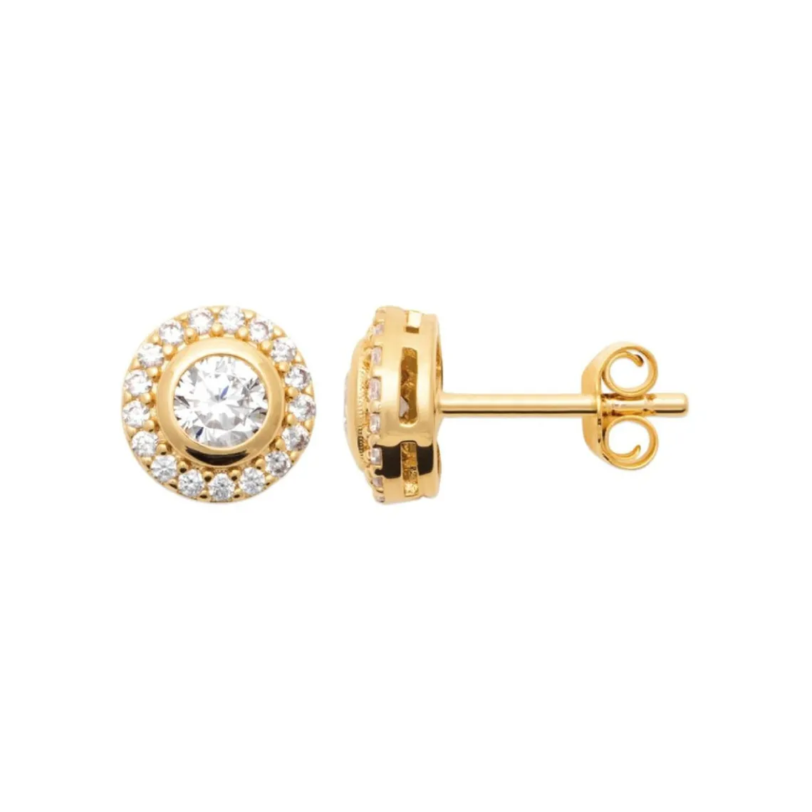Maison de la Bijouterie Boucles d'oreille femme plaqué or blanc serti griffe rond serti - Y5W43Z0 | Femme Boucles D'Oreilles