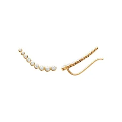 Maison de la Bijouterie Boucles d'oreille grimpantes femme plaqué or blanc serti clos porté spécial - Y5Z4UZ0 | Femme Boucles D'Oreilles