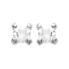 Maison de la Bijouterie Boucles d'oreille mixte argent rhodié serti 4 griffes rhodie - Z5055Z0Y | Femme Boucles D'Oreilles