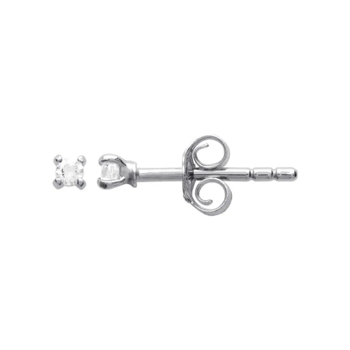 Maison de la Bijouterie Boucles d'oreille mixte argent rhodié serti 4 griffes rhodie - Z5055Z0Y | Femme Boucles D'Oreilles