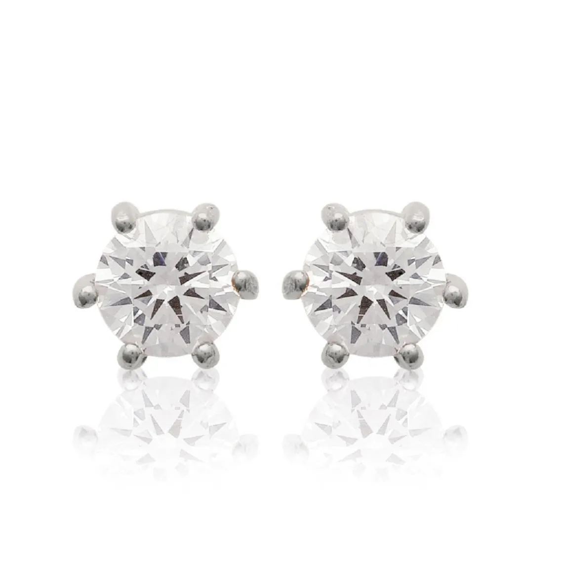 Maison de la Bijouterie Boucles d'oreille mixte argent rhodié blanc serti griffe - Z0YZ5365Z | Femme Boucles D'Oreilles