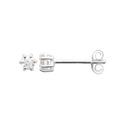 Maison de la Bijouterie Boucles d'oreille mixte argent rhodié blanc serti griffe - Z0YZ5363Z | Femme Boucles D'Oreilles