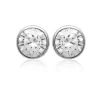 Maison de la Bijouterie Boucles d'oreille mixte argent rhodié serti clos classique - Z5ZZ5Z06 | Femme Boucles D'Oreilles