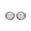 Maison de la Bijouterie Boucles d'oreille mixte argent rhodié serti clos rhodie - Z5ZZ5Z0Y | Femme Boucles D'Oreilles