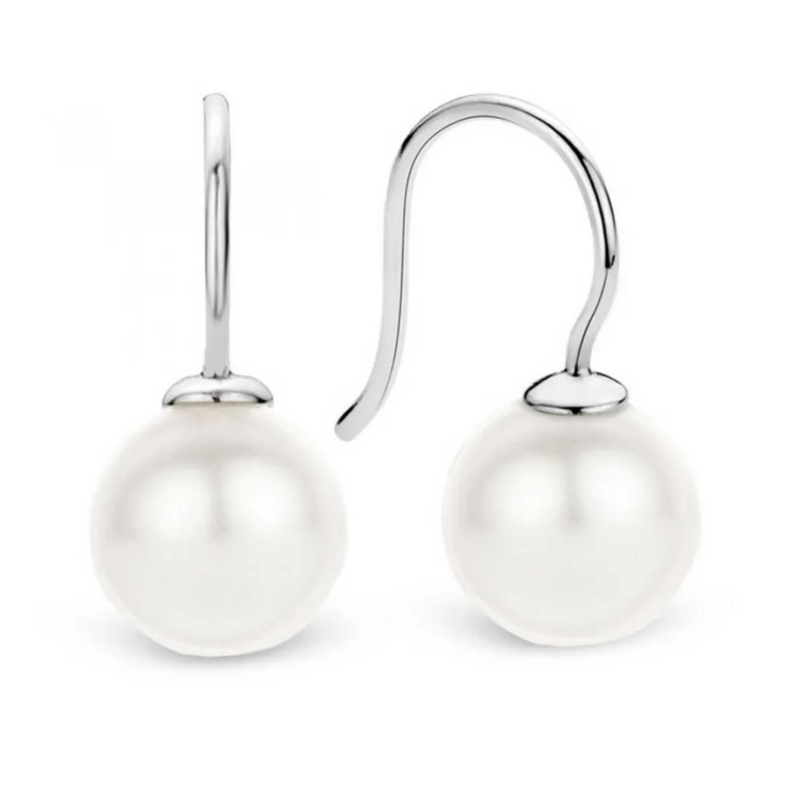 Ti Sento Boucles d'oreille Pearl white 10 mm 7548PW | Femme Boucles D'Oreilles