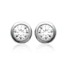 Maison de la Bijouterie Boucles d'oreille Puce mixte argent rhodié serti clos classique - Z5ZZ5Z03 | Femme Boucles D'Oreilles