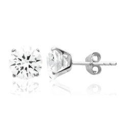 Maison de la Bijouterie Boucles d'oreille Puces Oxydes mixte argent rhodié serti griffe classique - Z5055Z0V | Femme Boucles D'Oreilles