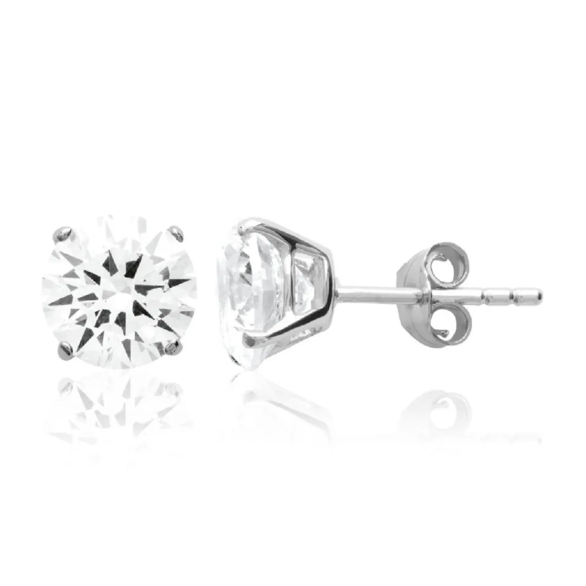 Maison de la Bijouterie Boucles d'oreille Puces Oxydes mixte argent rhodié serti griffe classique - Z5055Z0V | Femme Boucles D'Oreilles