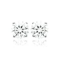 Maison de la Bijouterie Boucles d'oreille Puces Oxydes mixte argent rhodié serti griffe classique - Z5055Z06 | Femme Boucles D'Oreilles