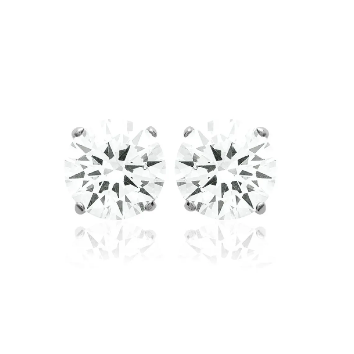 Maison de la Bijouterie Boucles d'oreille Puces Oxydes mixte argent rhodié serti griffe classique - Z5055Z06 | Femme Boucles D'Oreilles