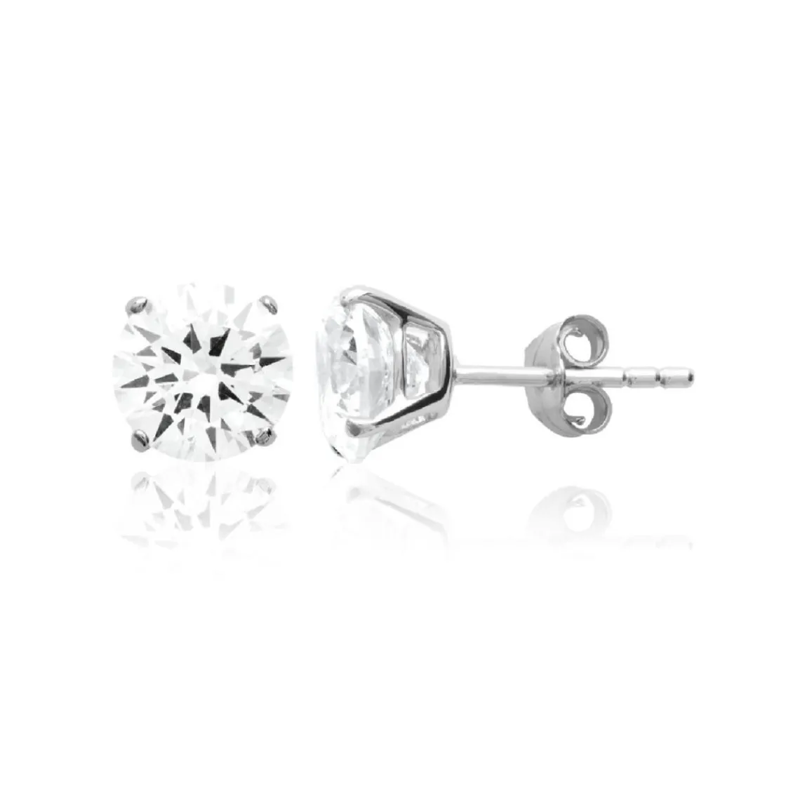 Maison de la Bijouterie Boucles d'oreille Puces Oxydes mixte argent rhodié serti griffe classique - Z5055Z06 | Femme Boucles D'Oreilles