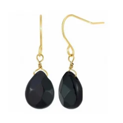 Angèle M Bijoux Boucles d'oreilles Angèle M - B2499-NOIR Acier Doré | Femme Boucles D'Oreilles