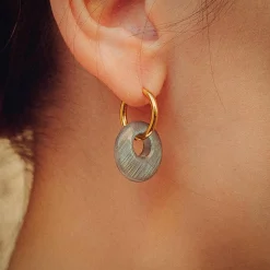 Sloya Boucles d'oreilles Blima en pierres Labradorite | Femme Boucles D'Oreilles