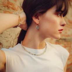 Sloya Boucles d'oreilles Blima en pierres Labradorite | Femme Boucles D'Oreilles