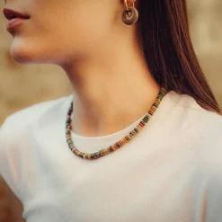 Sloya Boucles d'oreilles Blima en pierres Agate Indienne | Femme Boucles D'Oreilles