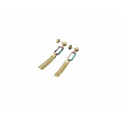Clyda Bijoux Boucles D'Oreilles Boheme Acier Doré Et Résine | Femme Boucles D'Oreilles