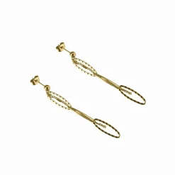 Clyda Bijoux Boucles D'Oreilles Charme Acier Doré Multi Chaines | Femme Boucles D'Oreilles